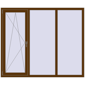 Купити Вікна 1800x1500 мм REHAU Euro 60 WALNUT з двох сторін