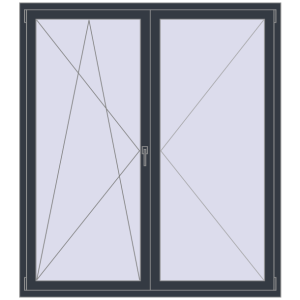 Купити Вікна 1600x1800 мм REHAU SYNEGO MD ANTHRACITE_GREY_STRUKTURAL з двох сторін