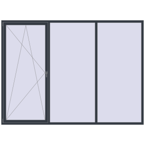 Купити Вікна 3000x2200 мм REHAU Brillant-Design ANTHRACITE_GREY_STRUKTURAL з двох сторін