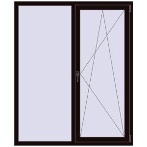 Купити Вікна 1400x1700 мм REHAU Euro 70 BLACK_BROWN з двох сторін