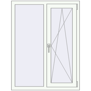 Металопластикове вікно 960x1240 мм Двостулкове (комплектація: За замовчуванням). Вид зсередини Купити Вікна 960x1240 мм REHAU GENEO