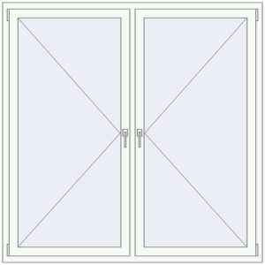 Металопластикове вікно 1700x1700 мм Двостулкове (комплектація: Базова). Вид зсередини Купити Вікна 1700x1700 мм REHAU Brillant-Design
