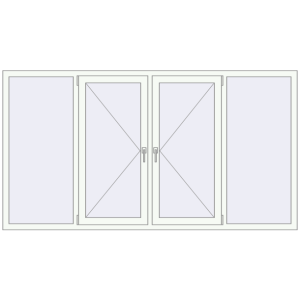 Купити Вікна 2400x1300 мм REHAU Euro 60 Білий (RAL 9016) з двох сторін