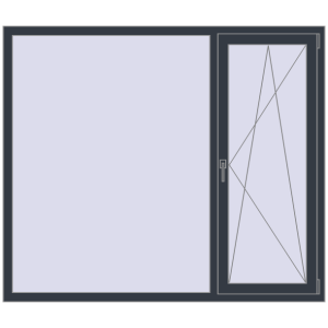 Купити Вікна 1750x1500 мм REHAU Euro 70 ANTHRACITE_GREY_STRUKTURAL з двох сторін