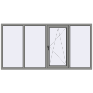 Купити Вікна 2400x1200 мм Altest Pony 375 RAL 9007 Grey aluminium з двох сторін