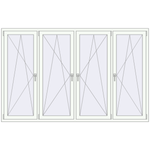Купити Вікна 2400x1520 мм REHAU Euro 70 Білий (RAL 9016) з двох сторін