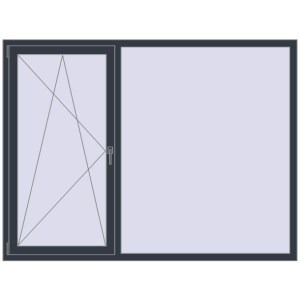 Купити Вікна 2000x1500 мм REHAU Euro 60 ANTHRACITE_GREY_STRUKTURAL з двох сторін