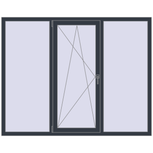 Купити Вікна 1900x1500 мм REHAU Brillant-Design ANTHRACITE_GREY_STRUKTURAL з двох сторін