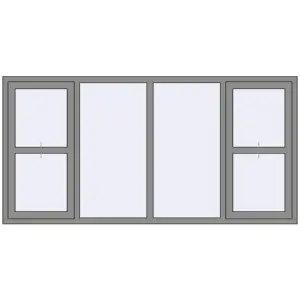 Купити Вікна 2400x1200 мм Altest Pony 375 RAL 9007 Grey aluminium з двох сторін