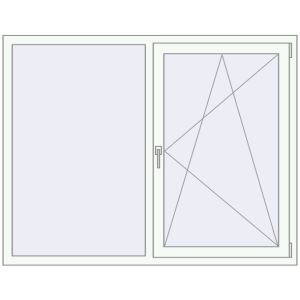 Металопластикове вікно 1570x1270 мм Двостулкове (комплектація: Преміум). Вид зсередини Купити Вікна 1570x1270 мм REHAU SYNEGO MD