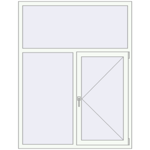 Металопластикове вікно 1350x1750 мм Двостулкове з фрамугою (комплектація: Базова). Вид зсередини Купити Вікна 1350x1750 мм REHAU Euro 60