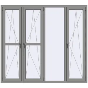 Купити Вікна 2000x1800 мм Altest Pony 375 RAL 9007 Grey aluminium з двох сторін