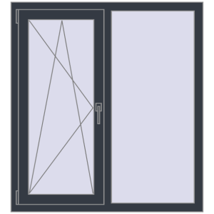 Купити Вікна 1100x1200 мм REHAU Euro 60 ANTHRACITE_GREY_STRUKTURAL з двох сторін