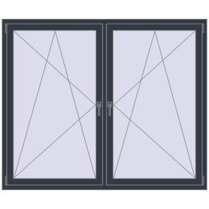 Купити Вікна 1800x1500 мм REHAU SYNEGO MD ANTHRACITE_GREY_STRUKTURAL з двох сторін