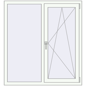 Металопластикове вікно 1200x1300 мм Двостулкове (комплектація: Оптимальна). Вид зсередини Купити Вікна 1200x1300 мм REHAU Euro 60 Білий (RAL 9016) з двох сторін