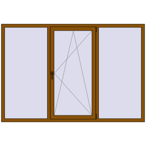 Купити Вікна 2200x1500 мм REHAU Euro 70 GOLDEN OAK з двох сторін