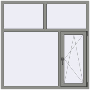 Купити Вікна 1500x1500 мм Altest Pony 375 RAL 9007 Grey aluminium з двох сторін