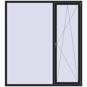 Купити Вікна 1900x2100 мм REHAU Euro 70 BLACK_ULTI-MATT з двох сторін