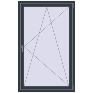 Купити Вікна 970x1550 мм REHAU Euro 70 ANTHRACITE_GREY_STRUKTURAL з двох сторін