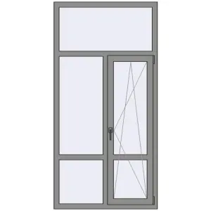 Купити Вікна 1000x2000 мм Altest Pony 375 RAL 9007 Grey aluminium з двох сторін