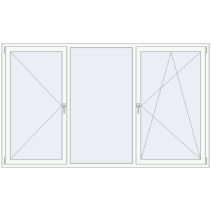 Купити Вікна 2500x1500 мм REHAU SYNEGO MD Білий (RAL 9016) з двох сторін