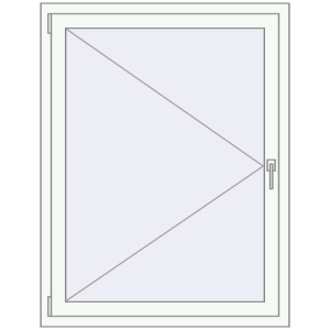 Металопластикове вікно 1000x1300 мм Одностулкове (комплектація: За замовчуванням). Вид зсередини Купити Вікна 1000x1300 мм REHAU Euro 70 Білий (RAL 9016) з двох сторін