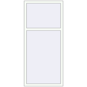 Металопластикове вікно 800x1750 мм Одностулкове з фрамугою (комплектація: За замовчуванням). Вид зсередини Купити Вікна 800x1750 мм REHAU Euro 60 Білий (RAL 9016) з двох сторін