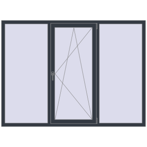 Металопластикове вікно 2040x1500 мм Тристулкове (комплектація: Базова). Вид зсередини Купити Вікна 2040x1500 мм REHAU Euro 70