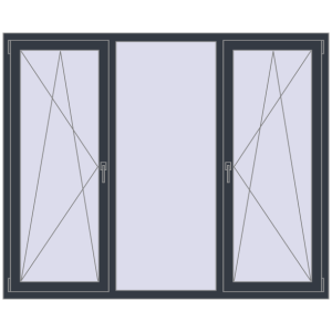 Купити Вікна 1900x1550 мм REHAU Euro 70 ANTHRACITE_GREY_STRUKTURAL з двох сторін