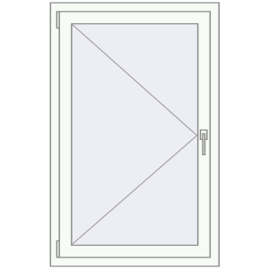 Металопластикове вікно 800x1300 мм Одностулкове (комплектація: За замовчуванням). Вид зсередини Купити Вікна 800x1300 мм REHAU Euro 70 Білий (RAL 9016) з двох сторін