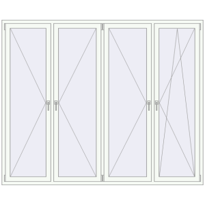 Купити Вікна 2450x2010 мм REHAU Euro 70 Білий (RAL 9016) з двох сторін