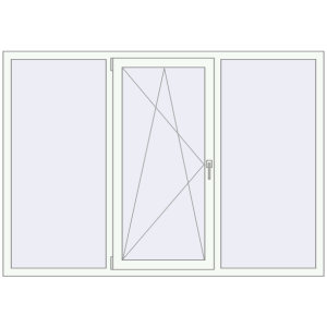 Металопластикове вікно 2000x1420 мм Тристулкове (комплектація: Оптимальна). Вид зсередини Купити Вікна 2000x1420 мм REHAU Brillant-Design