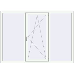 Металопластикове вікно 1900x1360 мм Тристулкове (комплектація: За замовчуванням). Вид зсередини Купити Вікна 1900x1360 мм REHAU Euro 70 Білий (RAL 9016) з двох сторін