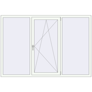 Металопластикове вікно 2070x1440 мм Тристулкове (комплектація: Базова). Вид зсередини Купити Вікна 2070x1440 мм REHAU Euro 70