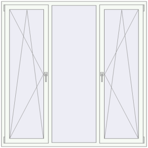 Купити Вікна 1800x1800 мм Altest Pony 375 RAL 9016 Traffic white з двох сторін