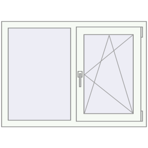 Металопластикове вікно 1100x800 мм Одностулкове (комплектація: За замовчуванням). Вид зсередини Купити Вікна 1100x800 мм REHAU Euro 70 Білий (RAL 9016) з двох сторін