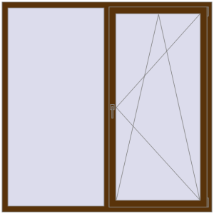 Купити Вікна 1800x1800 мм REHAU Euro 70 WALNUT з двох сторін