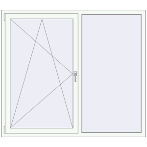 Металопластикове вікно 1660x1460 мм Двостулкове (комплектація: Базова). Вид зсередини Купити Вікна 1660x1460 мм REHAU Euro 60