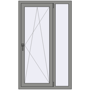 Купити Вікна 900x1500 мм Altest Pony 375 RAL 9007 Grey aluminium з двох сторін