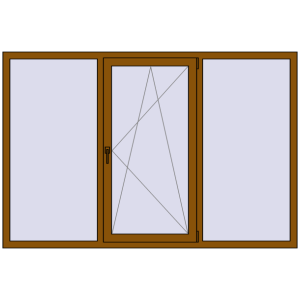 Купити Вікна 2100x1400 мм REHAU Euro 70 GOLDEN OAK з двох сторін