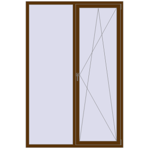 Купити Вікна 1500x2250 мм REHAU Euro 70 WALNUT з двох сторін