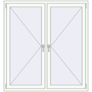 Металопластикове вікно 1400x1500 мм Двостулкове (комплектація: За замовчуванням). Вид зсередини Купити Вікна 1400x1500 мм REHAU Euro 70 Білий (RAL 9016) з двох сторін