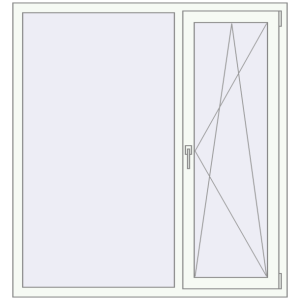 Металопластикове вікно 1400x1500 мм Двостулкове (комплектація: Преміум). Вид зсередини Купити Вікна 1400x1500 мм REHAU Euro 70 Білий (RAL 9016) з двох сторін