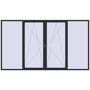 Купити Вікна 3700x2100 мм REHAU Euro 70 BLACK_ULTI-MATT з двох сторін