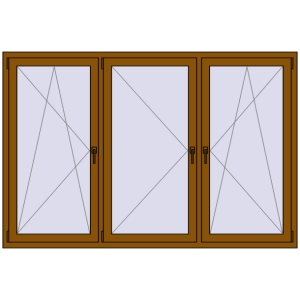 Купити Вікна 2100x1400 мм REHAU SYNEGO MD GOLDEN OAK з двох сторін