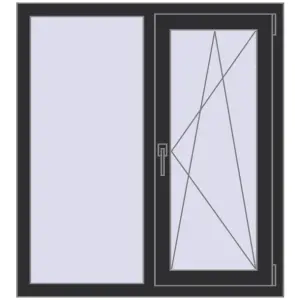 Купити Вікна 1000x1100 мм REHAU Euro 70 ANTHRACITE_GREY_GLATT з двох сторін