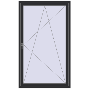 Металопластикове вікно 1100x1850 мм Одностулкове (комплектація: Базова). Вид зсередини Купити Вікна 1100x1850 мм REHAU Euro 70