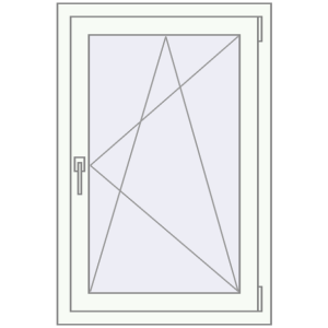 Металопластикове вікно 700x1000 мм Одностулкове (комплектація: За замовчуванням). Вид зсередини Купити Вікна 700x1000 мм REHAU Euro 60 Білий (RAL 9016) з двох сторін