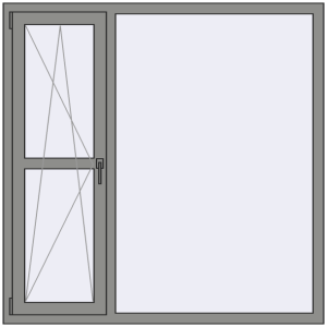 Купити Вікна 1500x1500 мм Altest Pony 375 RAL 9007 Grey aluminium з двох сторін