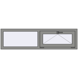 Купити Вікна 1500x400 мм Altest Pony 375 RAL 9007 Grey aluminium з двох сторін